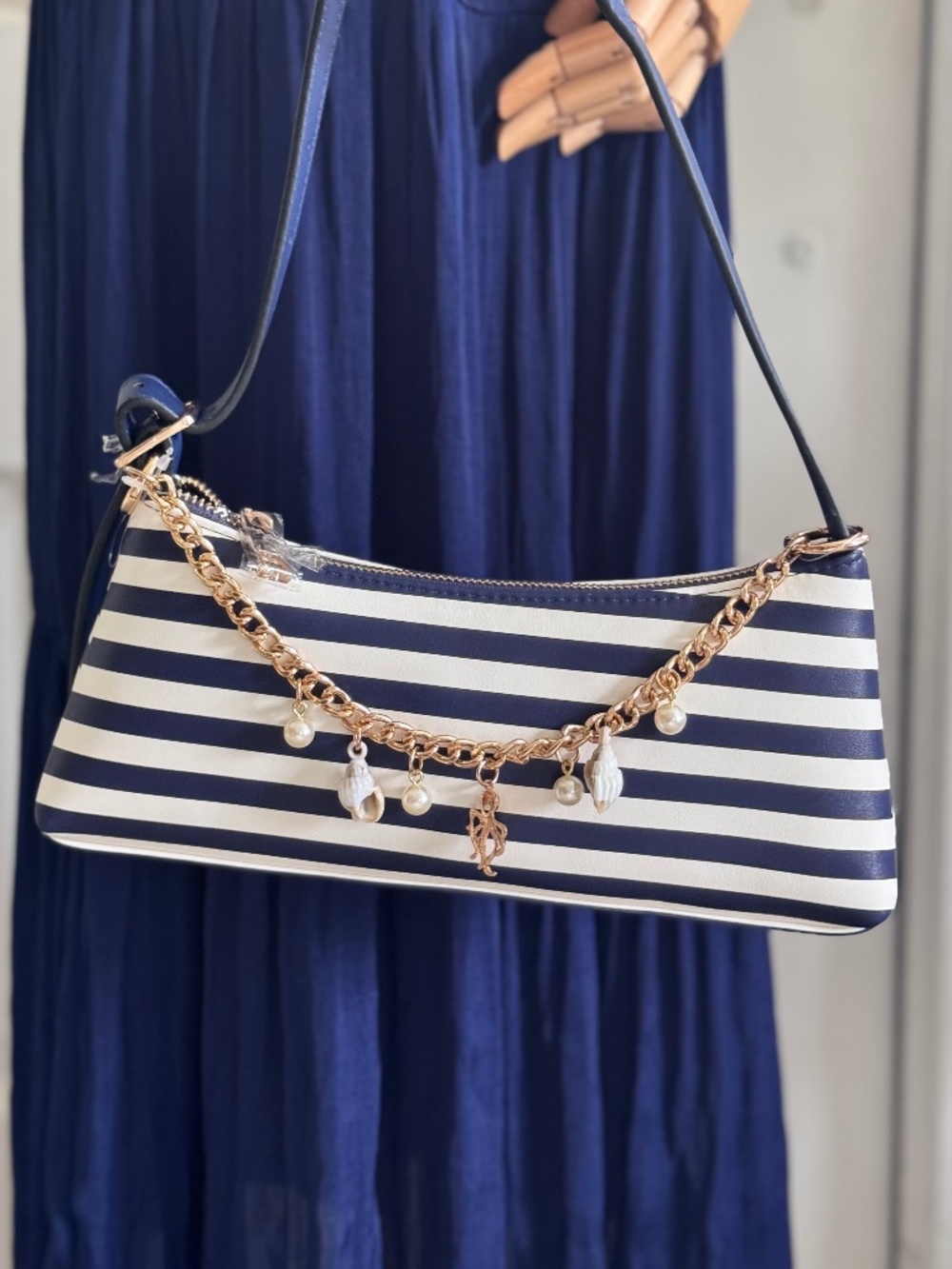 Navy Stripe Coastal Bag